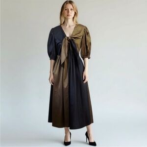 CROSBY by Mollie Burch Black and tan Midi Dress